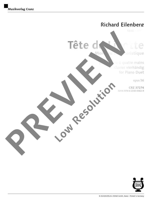 Tête de Linotte op. 56 Morceau caractéristique 艾連堡 4手聯彈(含以上) | 小雅音樂 Hsiaoya Music