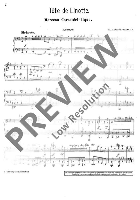 Tête de Linotte op. 56 Morceau caractéristique 艾連堡 4手聯彈(含以上) | 小雅音樂 Hsiaoya Music