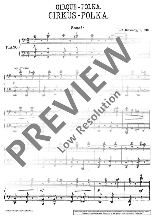 Circus - Polka op. 230 艾連堡 波卡舞曲 4手聯彈(含以上) | 小雅音樂 Hsiaoya Music