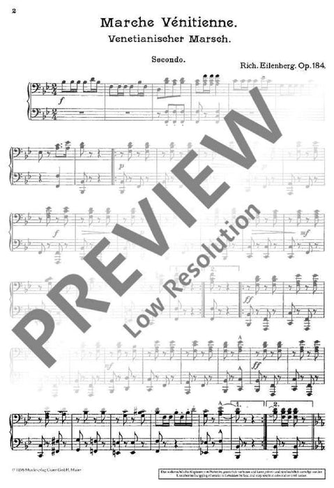 Venetian March op. 184 艾連堡 進行曲 4手聯彈(含以上) | 小雅音樂 Hsiaoya Music