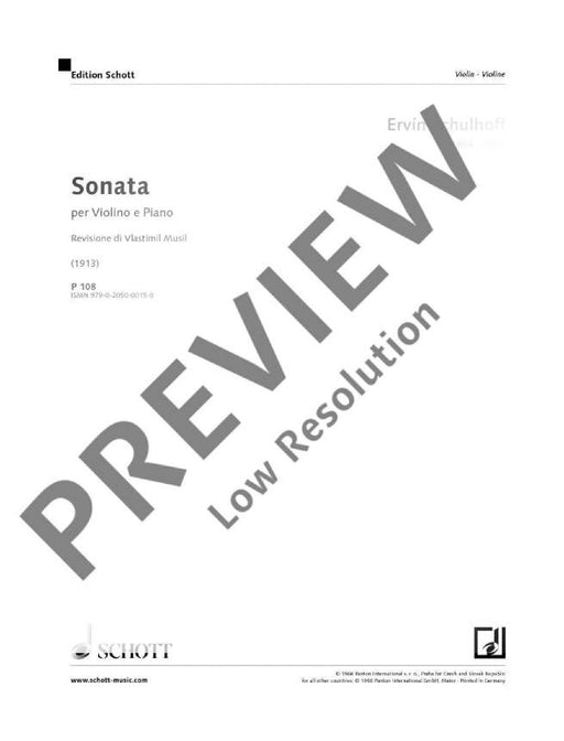 Sonata op. 7 WV 24 舒霍夫．厄文 奏鳴曲 小提琴加鋼琴 朔特版 | 小雅音樂 Hsiaoya Music