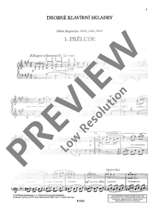 Minor Piano Pieces H 86bis, H 86, H 126bis, H 145, H 158, H 241, H 249 馬悌努 小調鋼琴小品 鋼琴獨奏 朔特版 | 小雅音樂 Hsiaoya Music