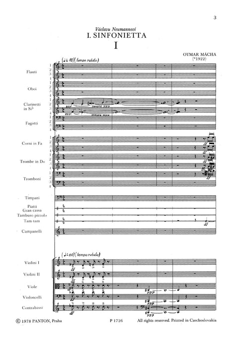 Sinfonietta Nr. 1 小交響曲 總譜 朔特版 | 小雅音樂 Hsiaoya Music