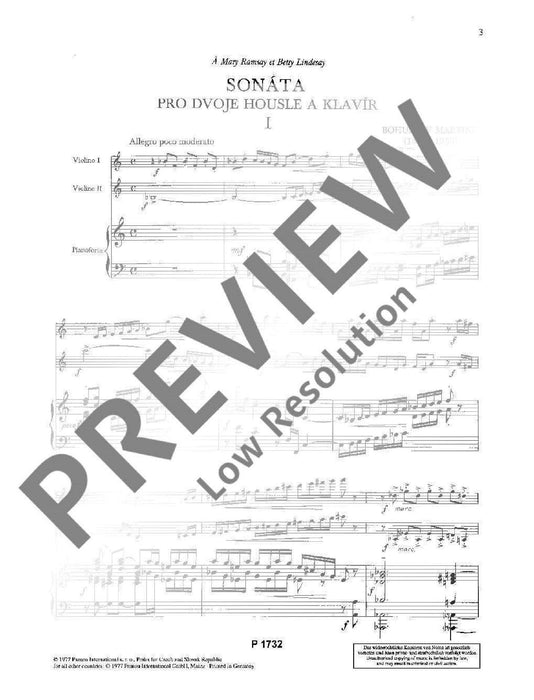 Sonata for two Violins and Piano 馬悌努 奏鳴曲 小提琴鋼琴 雙小提琴加鋼琴 朔特版 | 小雅音樂 Hsiaoya Music