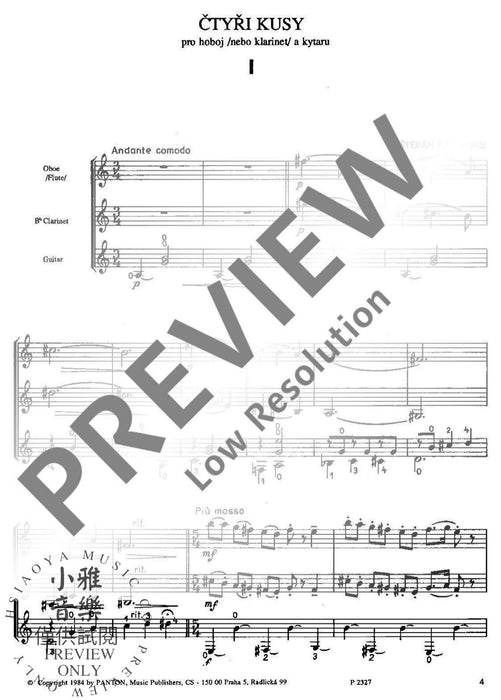 Four Pieces 混和二重奏 小品 朔特版 | 小雅音樂 Hsiaoya Music