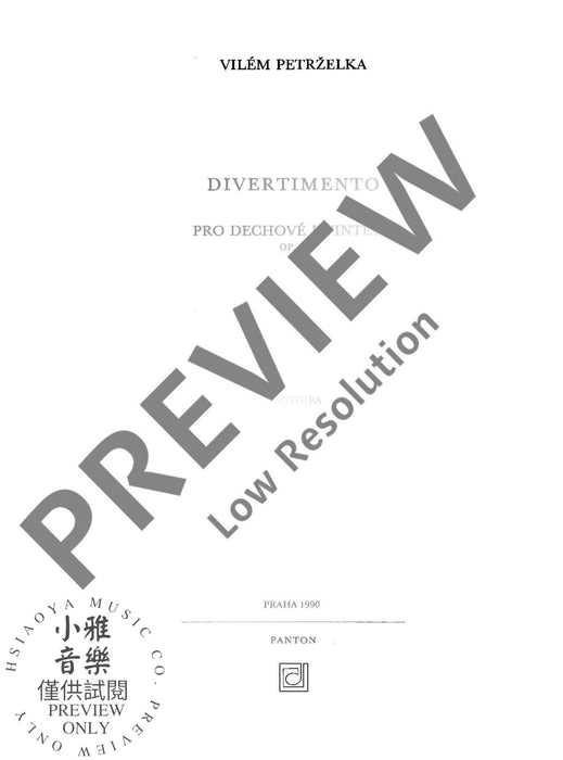 Divertimento op. 39 木管五重奏 嬉遊曲 朔特版 | 小雅音樂 Hsiaoya Music