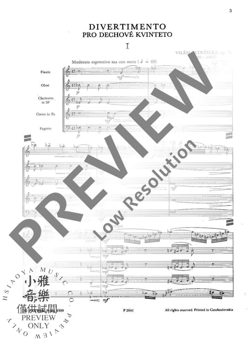 Divertimento op. 39 木管五重奏 嬉遊曲 朔特版 | 小雅音樂 Hsiaoya Music