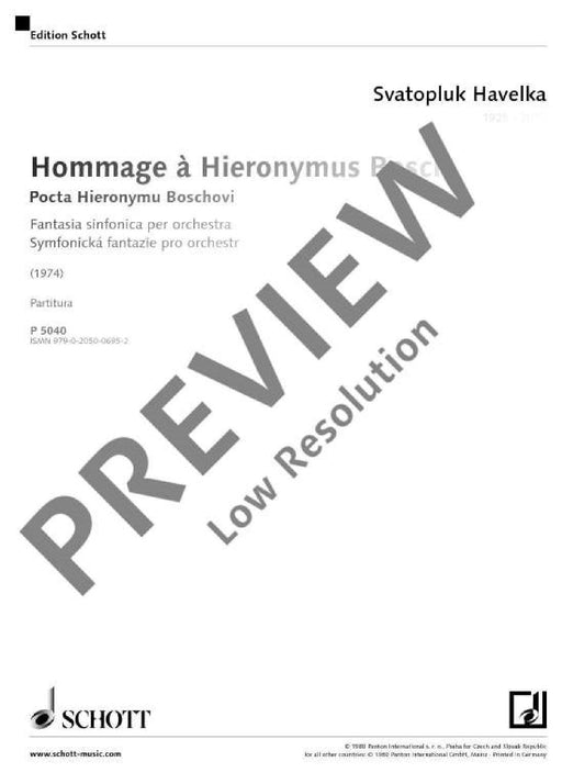 Hommage à Hieronymus Bosch Symphonic Fantasy 幻想曲 總譜 朔特版 | 小雅音樂 Hsiaoya Music