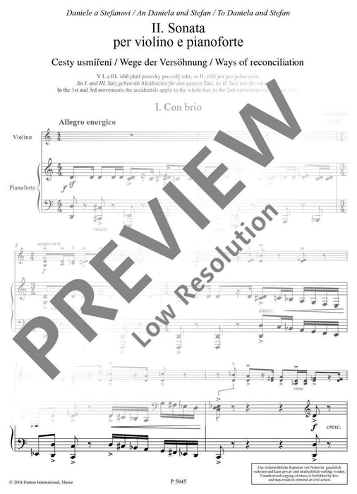 Sonata No. 2 op. 124 Ways of reconciliation 奏鳴曲 小提琴加鋼琴 朔特版 | 小雅音樂 Hsiaoya Music