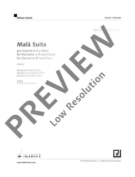 Malá Suita (Little suite) 組曲 豎笛 1把以上加鋼琴 朔特版 | 小雅音樂 Hsiaoya Music