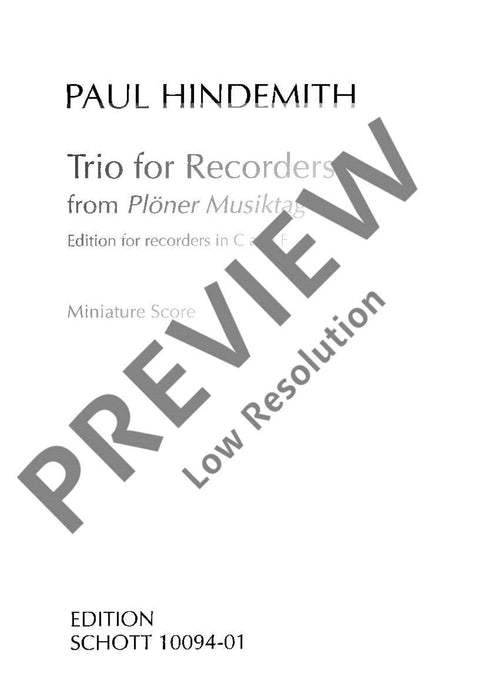 Plöner Musiktag D: Abendkonzert - Trio 辛德密特 協奏曲 三重奏 總譜 朔特版 | 小雅音樂 Hsiaoya Music