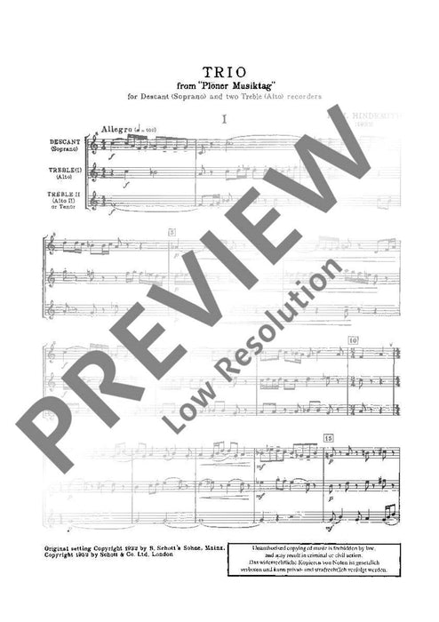 Plöner Musiktag D: Abendkonzert - Trio 辛德密特 協奏曲 三重奏 總譜 朔特版 | 小雅音樂 Hsiaoya Music