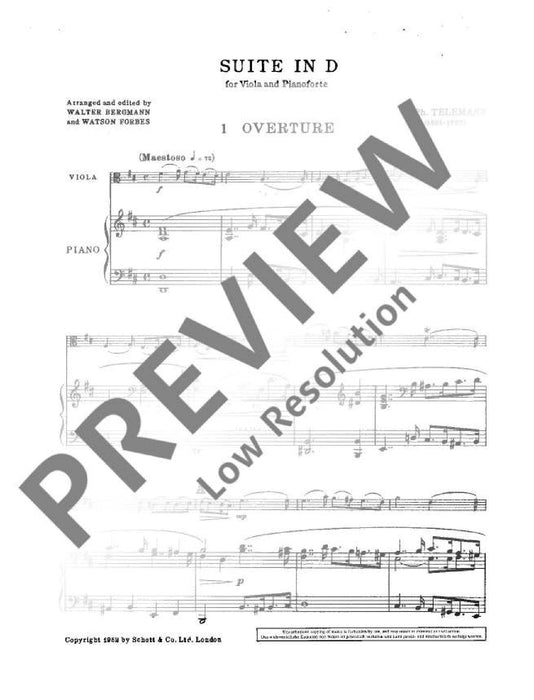 Suite D Major 泰勒曼 組曲大調 中提琴加鋼琴 朔特版 | 小雅音樂 Hsiaoya Music