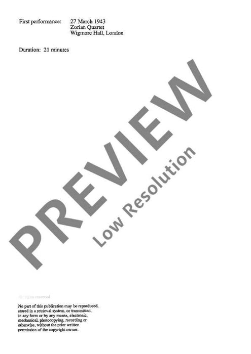 String Quartet No. 2 提佩特 弦樂四重奏 總譜 朔特版 | 小雅音樂 Hsiaoya Music