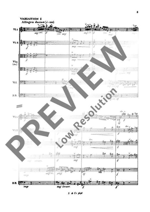 Variations on an original theme op. 1 for string orchestra 漢米爾頓 變奏曲 主題 弦樂團 總譜 朔特版 | 小雅音樂 Hsiaoya Music