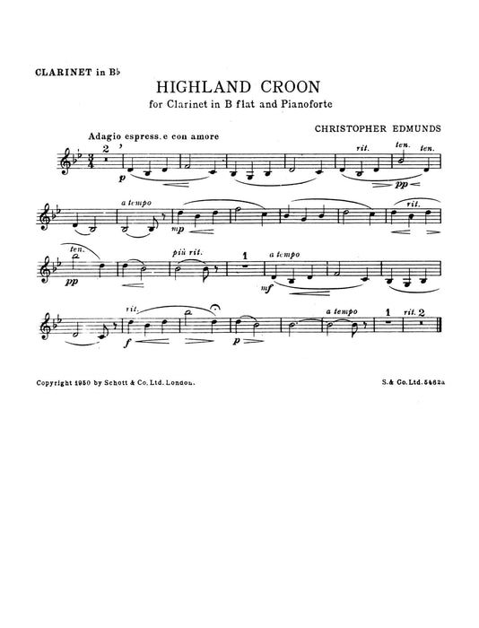 Highland Croon 豎笛 1把以上加鋼琴 朔特版 | 小雅音樂 Hsiaoya Music