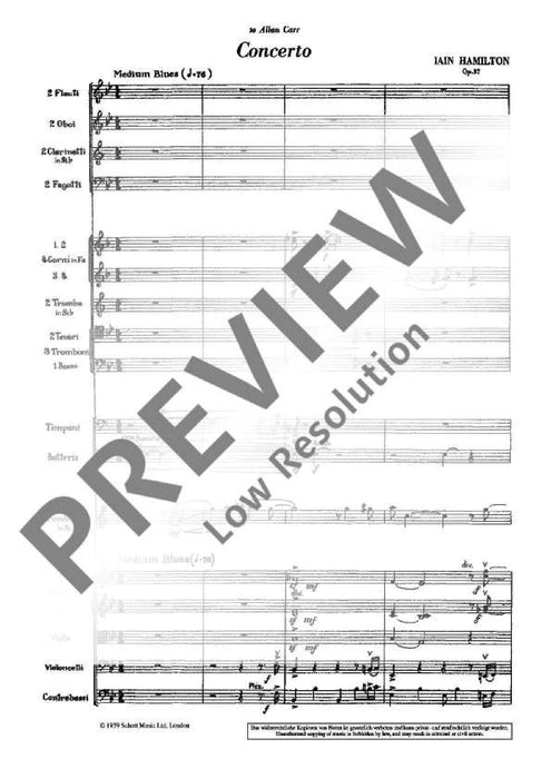 Concerto op. 37 for jazz trumpet and orchestra 漢米爾頓 協奏曲 爵士音樂小號管弦樂團 總譜 朔特版 | 小雅音樂 Hsiaoya Music