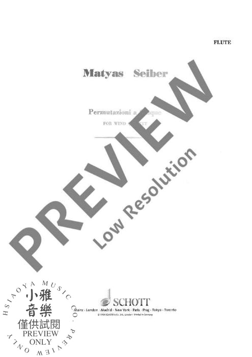 Permutazioni a Cinque 木管五重奏 朔特版 | 小雅音樂 Hsiaoya Music