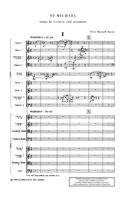 St. Michael op. 6 Sonata 馬克斯威爾．戴維斯 奏鳴曲 總譜 朔特版 | 小雅音樂 Hsiaoya Music