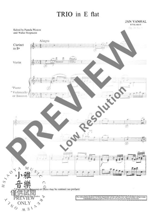 Trio E Flat major op. 20/5 范豪 鋼琴三重奏大調 朔特版 | 小雅音樂 Hsiaoya Music