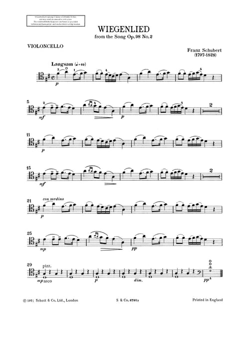 Wiegenlied op. 98/2 舒伯特 大提琴加鋼琴 朔特版 | 小雅音樂 Hsiaoya Music