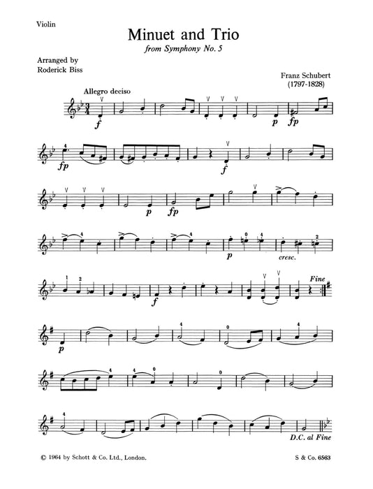Minuet and Trio from Symphony No. 5 舒伯特 小步舞曲三重奏交響曲 小提琴加鋼琴 朔特版 | 小雅音樂 Hsiaoya Music