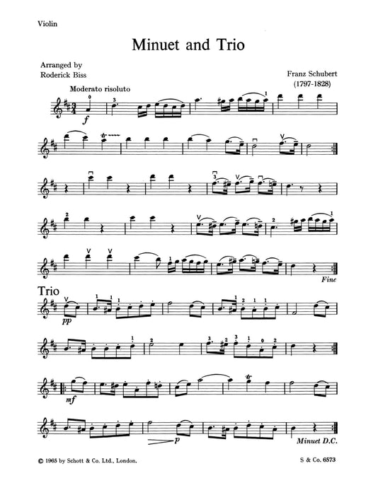 Minuet and Trio from Symphony No. 5 舒伯特 小步舞曲三重奏交響曲 小提琴加鋼琴 朔特版 | 小雅音樂 Hsiaoya Music