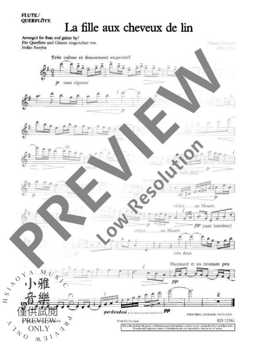La fille aux cheveux de lin 德布西 混和二重奏 棕髮女郎 朔特版 | 小雅音樂 Hsiaoya Music