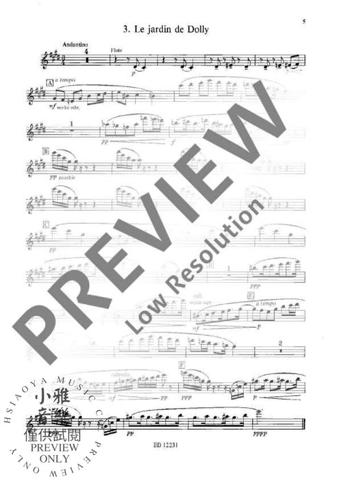Dolly Suite op. 56 佛瑞 木管五重奏 洋娃娃 朔特版 | 小雅音樂 Hsiaoya Music