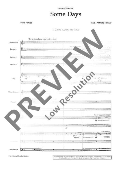 Some Days for mezzo-soprano and orchestra 次女高音管弦樂團 總譜 朔特版 | 小雅音樂 Hsiaoya Music