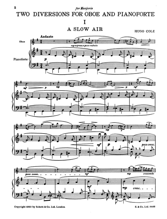 A Slow Air Two Diversions 柯爾 雙簧管加鋼琴 朔特版 | 小雅音樂 Hsiaoya Music