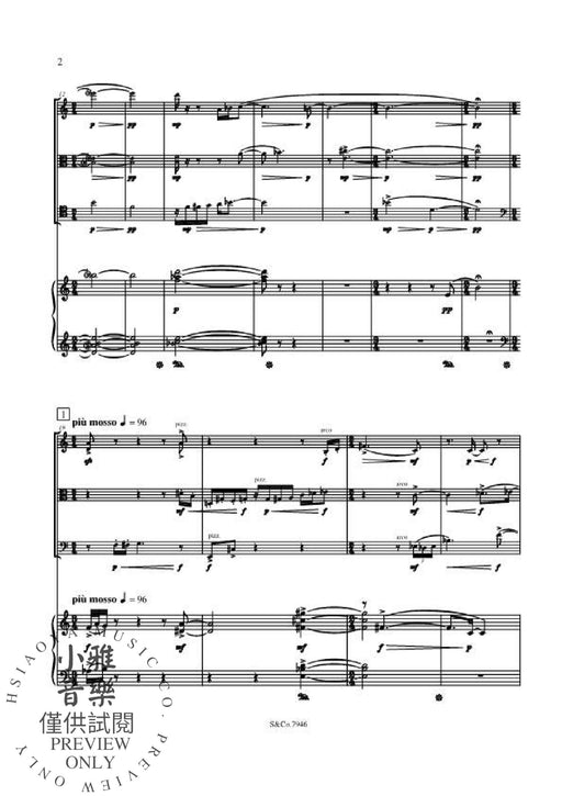 Piano Quartet 凱斯肯 鋼琴四重奏 朔特版 | 小雅音樂 Hsiaoya Music