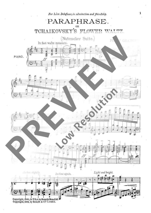 Paraphrase on Tchaikovsky's Flower-Waltz 葛林傑 模擬曲 圓舞曲 鋼琴獨奏 朔特版 | 小雅音樂 Hsiaoya Music