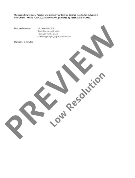 Two Vocalises for cello and piano 聲樂練習曲大提琴鋼琴 大提琴加鋼琴 朔特版 | 小雅音樂 Hsiaoya Music