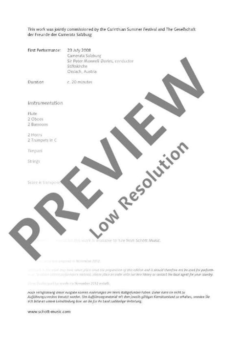 Last Door of Light op. 293 for chamber orchestra 馬克斯威爾．戴維斯 室內合奏團 總譜 朔特版 | 小雅音樂 Hsiaoya Music