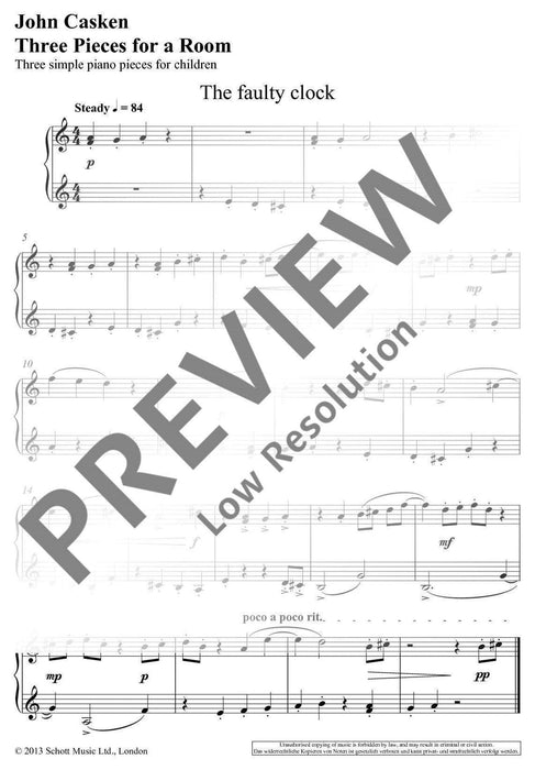 Three Pieces for a Room Three simple piano pieces for children 凱斯肯 小品 鋼琴小品 鋼琴獨奏 朔特版 | 小雅音樂 Hsiaoya Music