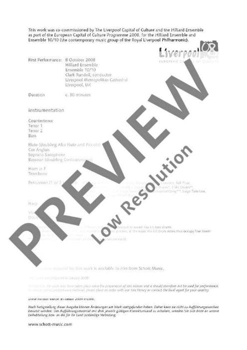 The Dream of the Rood for four voices and instrumental ensemble 凱斯肯 人聲樂器 總譜 朔特版 | 小雅音樂 Hsiaoya Music