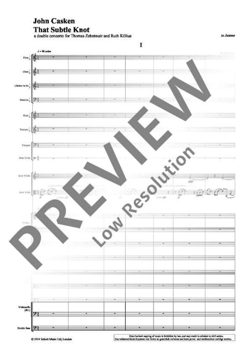 That Subtle Knot double concerto for violin, viola and orchestra 凱斯肯 複協奏曲小提琴中提琴管弦樂團 總譜 朔特版 | 小雅音樂 Hsiaoya Music