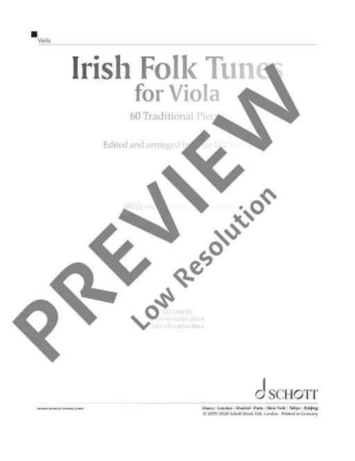 Irish Folk Tunes for Viola 60 Traditional Pieces 民謠歌調中提琴 小品 中提琴獨奏 朔特版 | 小雅音樂 Hsiaoya Music