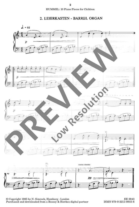 Ten Pieces for Children op. 56b 胡麥爾．貝托爾德 小品 鋼琴獨奏 | 小雅音樂 Hsiaoya Music