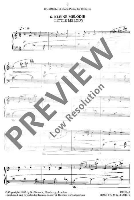 Ten Pieces for Children op. 56b 胡麥爾．貝托爾德 小品 鋼琴獨奏 | 小雅音樂 Hsiaoya Music