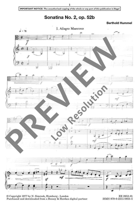 Sonatina No. 2 op. 52b 胡麥爾．貝托爾德 小奏鳴曲 中提琴加鋼琴 | 小雅音樂 Hsiaoya Music