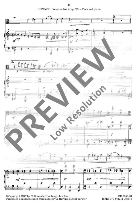 Sonatina No. 2 op. 52b 胡麥爾．貝托爾德 小奏鳴曲 中提琴加鋼琴 | 小雅音樂 Hsiaoya Music