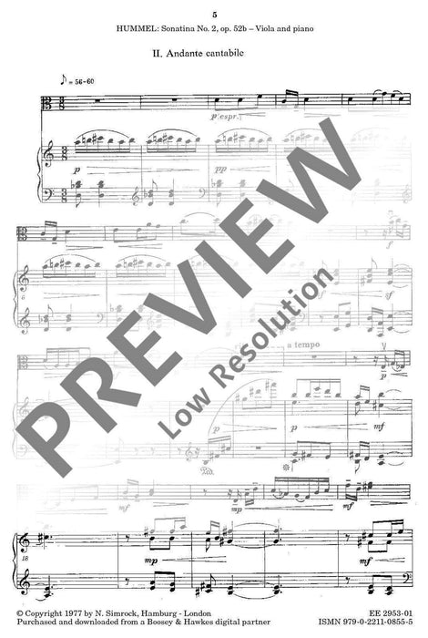 Sonatina No. 2 op. 52b 胡麥爾．貝托爾德 小奏鳴曲 中提琴加鋼琴 | 小雅音樂 Hsiaoya Music