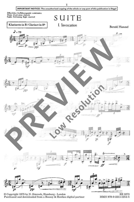 Suite op. 26a 胡麥爾．貝托爾德 組曲 豎笛獨奏 | 小雅音樂 Hsiaoya Music