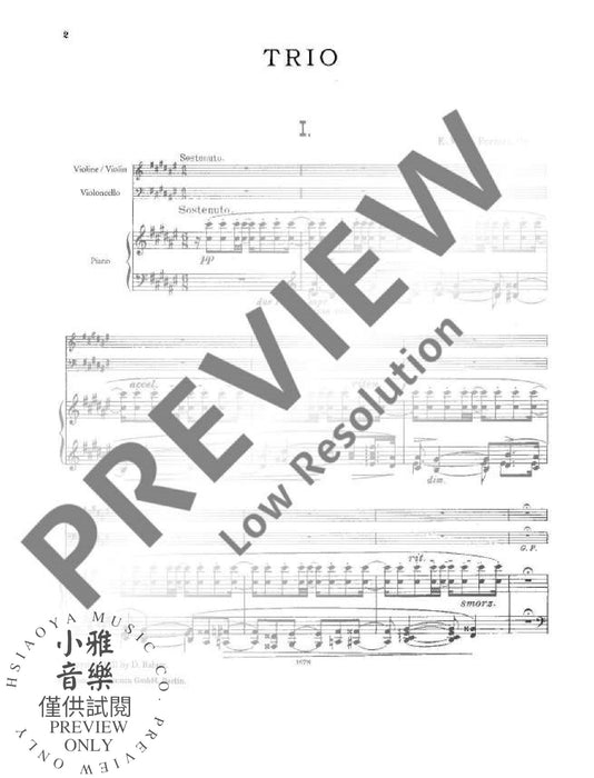 Piano Trio in F# Major op. 7 沃爾夫－菲拉利 鋼琴三重奏大調 | 小雅音樂 Hsiaoya Music