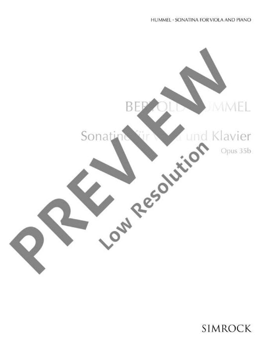 Sonatina for viola and piano op. 35b 胡麥爾．貝托爾德 小奏鳴曲中提琴鋼琴 中提琴加鋼琴 | 小雅音樂 Hsiaoya Music