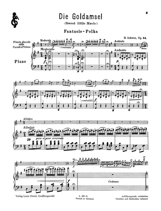 Die Goldamsel op. 34 Fantasy Polka 幻想曲波卡舞曲 小號 1把以上加鋼琴 | 小雅音樂 Hsiaoya Music