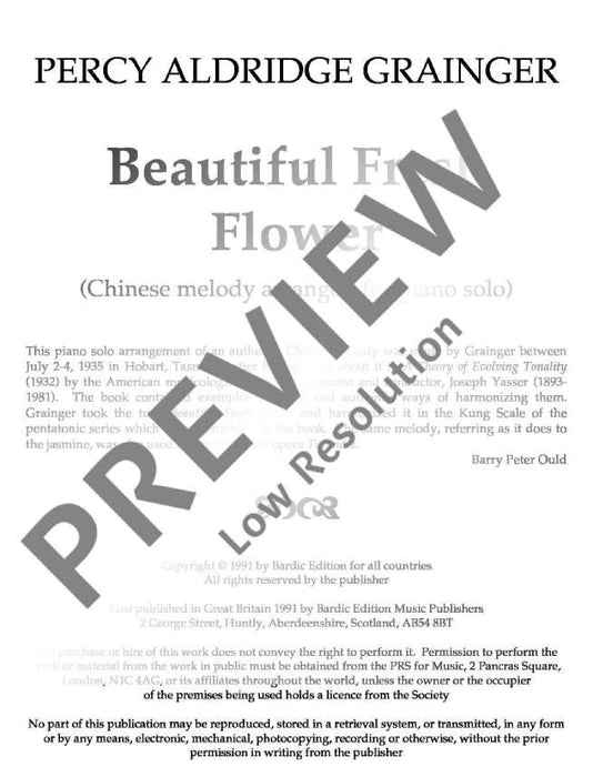 Beautiful Fresh Flower Chinese Melody harmonised by Joseph Yasser 葛林傑 旋律 鋼琴獨奏 | 小雅音樂 Hsiaoya Music