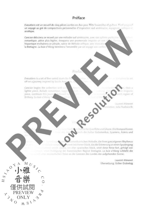 Evocations Suite 混和二重奏 組曲 朔特版 | 小雅音樂 Hsiaoya Music